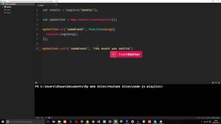 Node JS Tutorial for Beginners 8  The Node Event Emitter [upl. by Lrae]