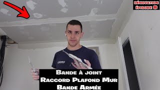 Rénovation Épisode 8  Bande Placo au plafond  raccord plafond mur [upl. by Euqinehs]