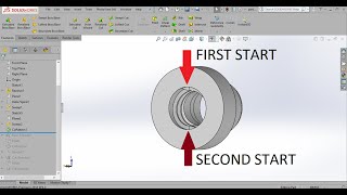 SOLIDWORKS EXERCISE  TWO STARTS INNER THREAD [upl. by Iand]