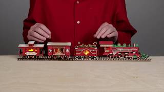 Santa’s North Pole Express train set Ginger Cottages by Old World Christmas [upl. by Aneloaup]