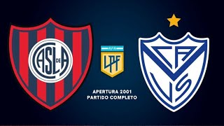 SAN LORENZO 2 VELEZ 1 Torneo Apertura 2001 Partido completo [upl. by Ziza]