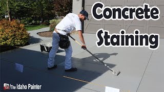 How to stain a concrete driveway fast and easy [upl. by Scoles880]