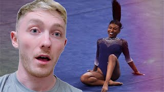 Reacting to Nia Denniss Outrageous Floor Routine  UCLA Gymnastics Nile Wilson [upl. by Cohleen604]