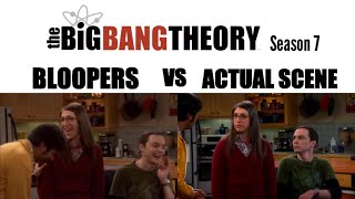 The Big Bang Theory Season 7  Bloopers vs Actual Scene [upl. by Kcirted]