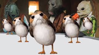 Porgs dancing to the Cantina Song  Funny Short Clip of Porg  Star Wars  Green Screen [upl. by Soni]