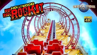 April 2023 Hollywood Rip Ride Rockit Roller Coaster Back Seat 4K POV Universal Studios Florida [upl. by Ragouzis]