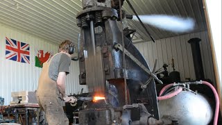 600lbs Steam HammerNiles Bement Pond testing and forging [upl. by Kimura]