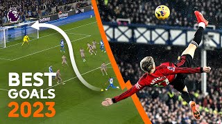 BEST Premier League Goals From 2023 Ft Garnacho Haaland amp Salah [upl. by Hulbig564]