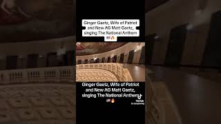 Matt Gaetz wife sing National Anthem beautifully [upl. by Steen]