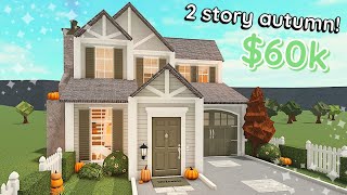 60k Bloxburg Autumn Roleplay House Build 2 Story Tutorial [upl. by Nwhas]