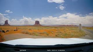 Dashcam Time Lapse Monument Valley from Forrest Gump Point to Gouldings Lodge 😀 [upl. by Anilorac]