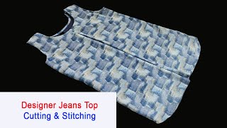 Designer Jeans Top Cutting and Stitching in malayalam  AdornHub [upl. by Rramo]