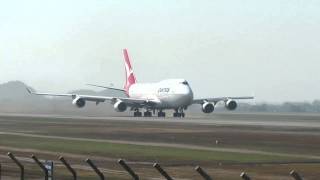 Qantas B747400ER take off from SCEL to YSSY [upl. by Jolie860]