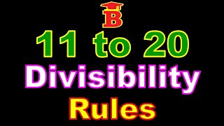 11 to 20 Math Divisibility Rules [upl. by Eyllom]