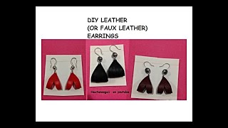 DIY FAUX LEATHER EARRINGS easy jewelry making [upl. by Eileen]