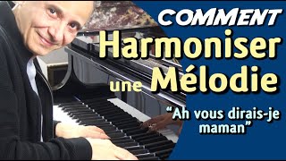 Comment Harmoniser une mélodie au piano pour débutant  quotAh vous dirais je mamanquot Mozart tuto [upl. by Gretel827]