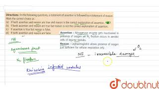 Assertion  Nitrogenase enzyme gets inactivated in presence of oxygen yet N2 [upl. by Thorlie951]