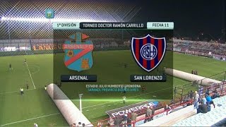 Fútbol en vivo Arsenal  San Lorenzo Fecha 11 Torneo Primera División 2014 FPT [upl. by Dlnaod]