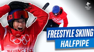 ⛷ Eileen Gu jumps to Freeski halfpipe gold at Beijing2022 [upl. by Easter895]