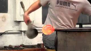 Making a solid glass sphere out of hot glass [upl. by Aiak478]