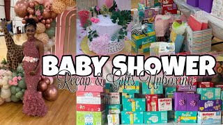 My 5K BABY SHOWER VLOG 😱🤰🏾🎥  BABY SHOWER HAUL 🛍 opening gifts  nursery organization ☁️ [upl. by Jimmy]