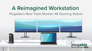 A Reimagined Workstation The New Triple Monitor 4K Docking Station from Plugable [upl. by Ansev]