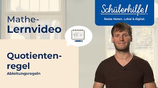 Quotientenregel  Ableitungsregeln 🎓 Schülerhilfe Lernvideo Mathe [upl. by Daitzman498]