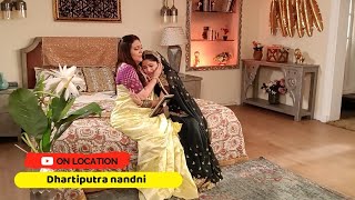 On Location Dhartiputra Nandini  Sumitra Ko Gale Laga Kar Roi Nandini [upl. by Essiralc]