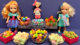 Candy store  Elsa amp Anna toddlers shop for colorful candies [upl. by Elaweda994]