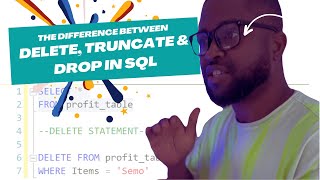 DIFFERENCE BETWEEN DELETE TRUNCATE amp DROP IN SQL IN YORUBA [upl. by Freyah79]