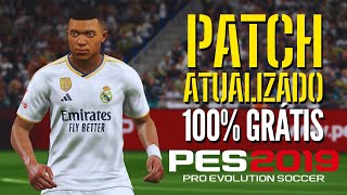 PATCH PES 2019 ATUALIZADO TEMPORADA 2425 COM FACES REAIS  UNIFORMES E TRANSFERÊNCIAS  PES 2019 [upl. by Leinadnhoj]