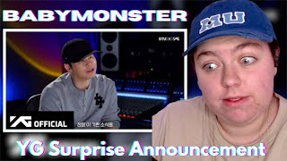 BABYMONSTER  YG Surprise Announcement REACTION SHES BACK [upl. by Eeralav245]