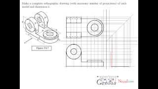 Engineering Drawing TutorialsOrthographic drawing 2 with Front view amp Side view T 67 [upl. by Airdnala]