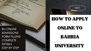 How to apply online in Bahria University  BU Online Admissions Form  BU Online application Process [upl. by Hodgkinson]