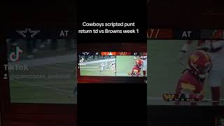 Cowboys scripted punt return td vs Browns week 1 [upl. by Maryjo]