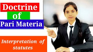 Doctrine Of Pari Materia interpretationofstatutes handwrittennotes Law [upl. by Schargel]