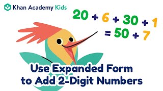 Use Expanded Form to Add 2Digit Numbers  Place Value for Kids  Khan Academy Kids [upl. by Bully61]