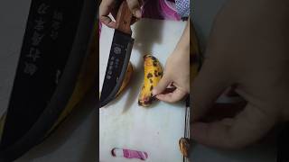 Banana Cutting  Potong Pisang Ala Nisa garden fruit banana feedshorts aktivitas satisfying [upl. by Charita]