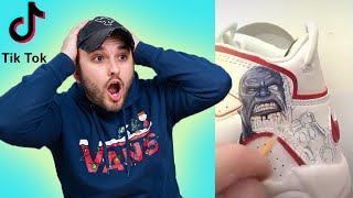 Artist REACTS to Viral Custom Shoe TikToks [upl. by Kimberley902]