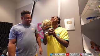 Speed Holds Ronaldos Ballon dOR Trophy 🏆 [upl. by Anahsor]