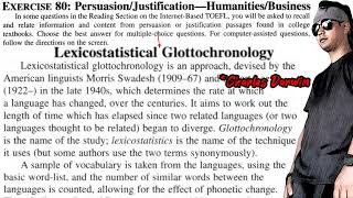 Reading Exercise 80 Barrons TOEFL PersuasionJustificationHumanitiesBusiness [upl. by Magee]