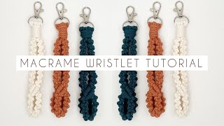 DIY MACRAME WRISTLET KEYCHAIN  MACRAME TUTORIAL  HOW TO MAKE A MACRAME KEYCHAIN [upl. by Lehsar]