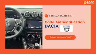 Code authentification Dacia Duster Sandero Jogger Logan Dokker [upl. by Assital]