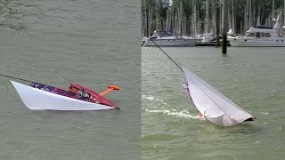 Fast M155 100quot maxiracer heavy wind test Canting keel as lifting foil Daggerboards Gennaker [upl. by Anniken305]