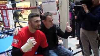 NATHAN CLEVERLY MAKES TIME FOR THE FANS AT THE CARDIFF PUBLIC WORKOUT  CLEVERLY v BELLEW 2 [upl. by Eusassilem303]