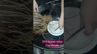 cap streaking cap highlights from USA beauty salon hairclour shorts [upl. by Nwadrebma]