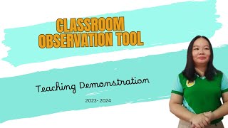 COT  CLASSROOM OBSERVATION TOOL  VIDEO  DepEd 2024Teaching Demonstration [upl. by Asabi356]