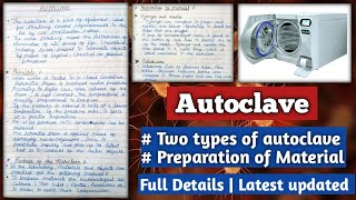 Autoclave  Principle Purpose of autoclave Type of autoclave preparation of material Precaution [upl. by Monda]