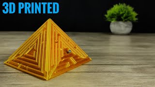 3D Printed Gold Pyramid With Puzzle Maze  3D Printing Timelapse [upl. by Annatnas]