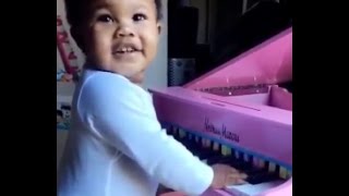 Teyana Taylor amp Iman Shumpert DAUGHTER Playing PIANO 🎹👶😍 [upl. by Alurta]